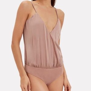 Intermix Anabelle Silk Bodysuit in soft pink